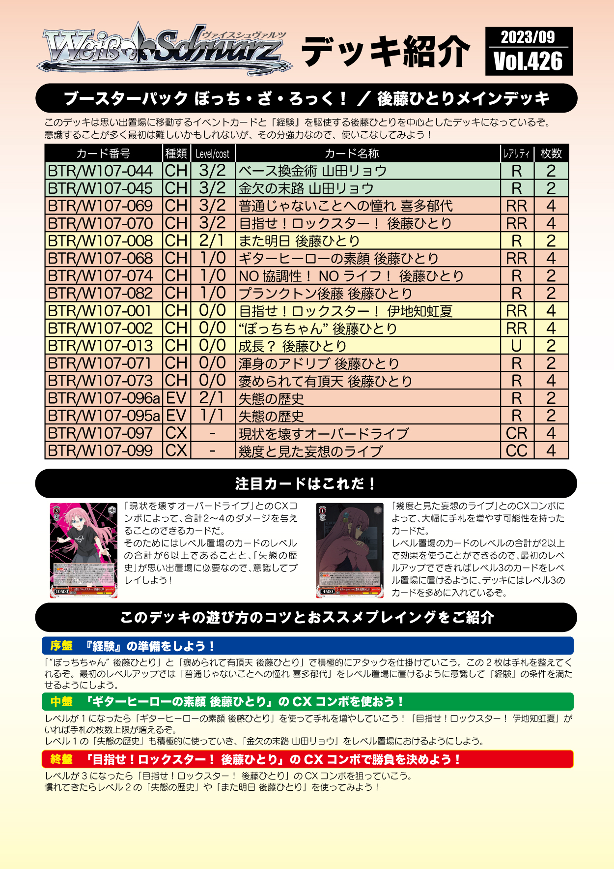 【新作最安値】ヴァイスシュヴァルツぼっち・ざ・ろっくデッキ貫きない音楽 山田リョウ ヴァイスシュヴァルツ