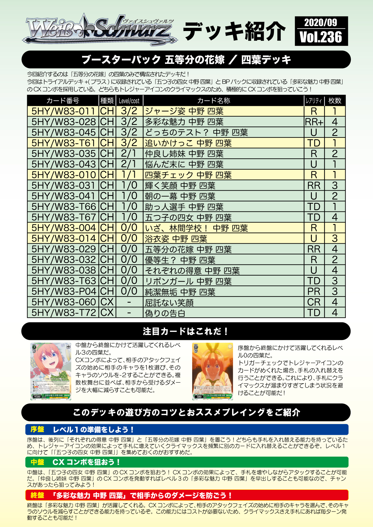 ヴァンガード 五等分の花嫁 四葉 デッキ | hartwellspremium.com