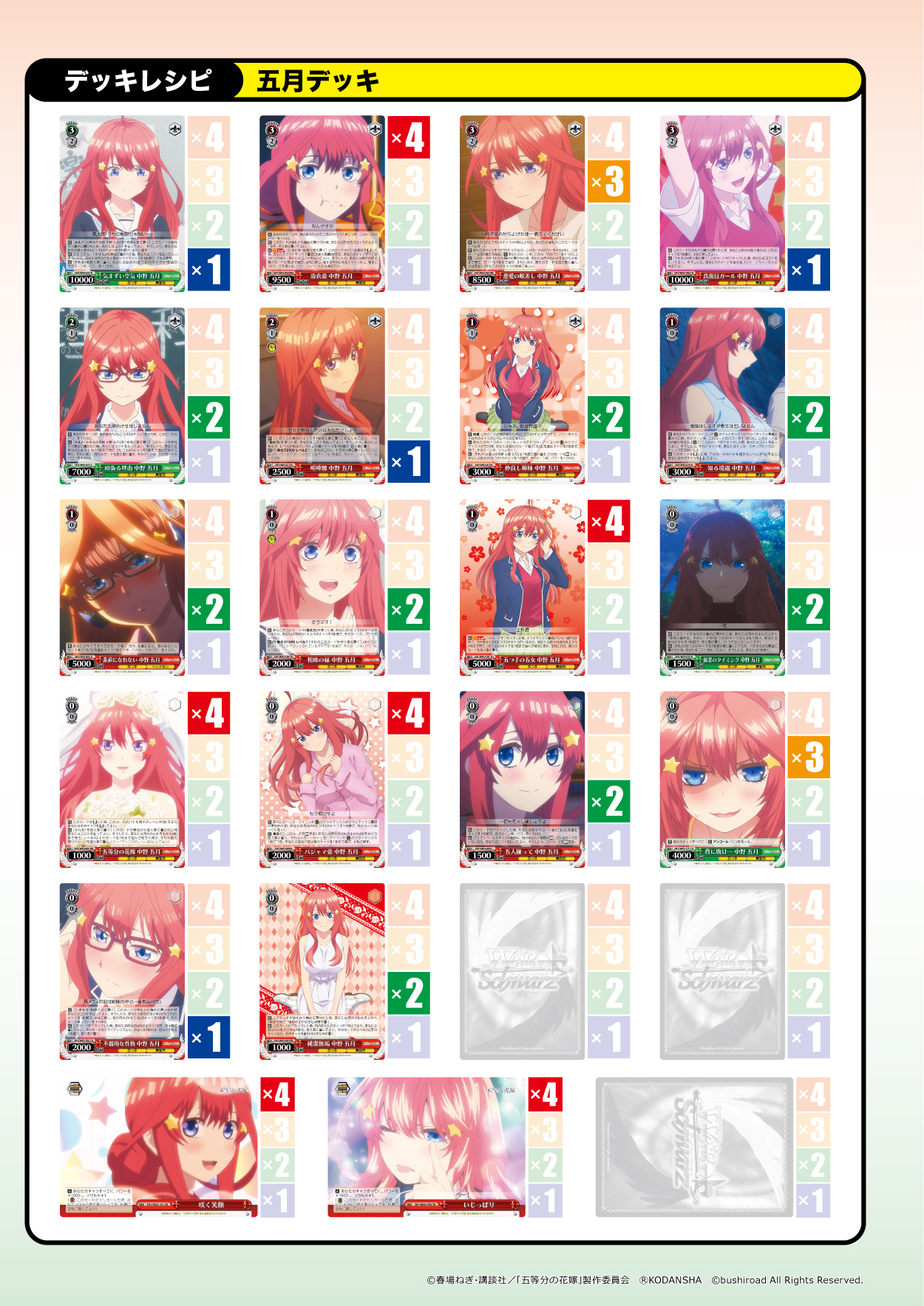 ヴァイスシュヴァルツ 五等分の花嫁 五月デッキ五等分の花嫁