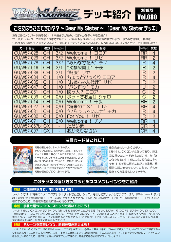 ごちうさ デッキ ヴァイスシュバルツ ご注文はうさぎですか？