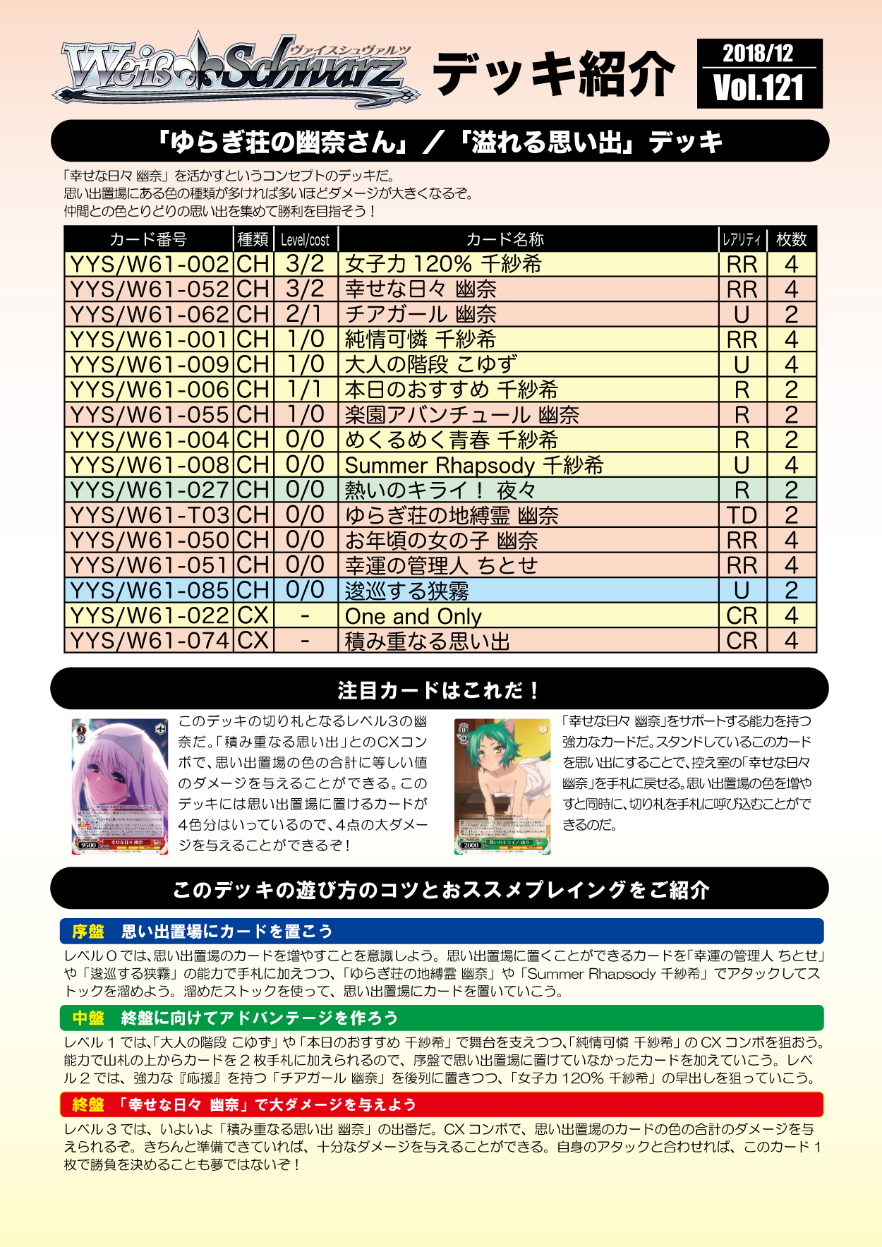 WS ヴァイスシュヴァルツ ゆらぎ荘 フルレア パーツ